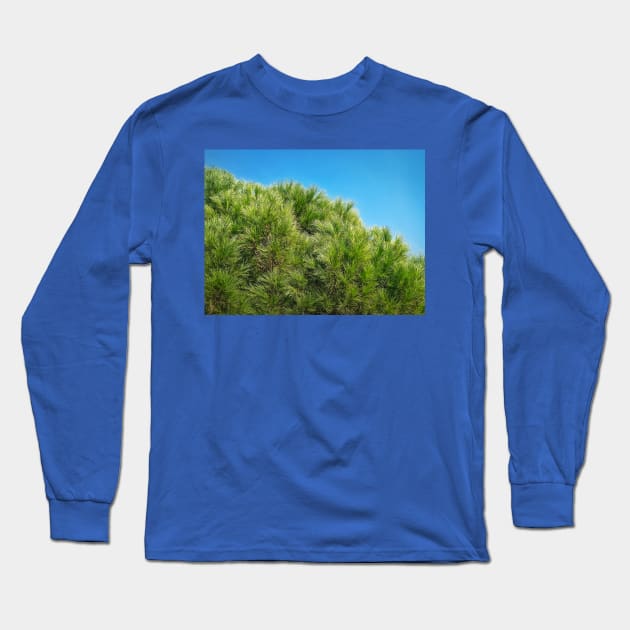 green pine branches Long Sleeve T-Shirt by psychoshadow